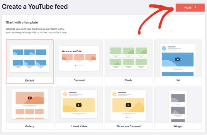 pick your youtube feed template